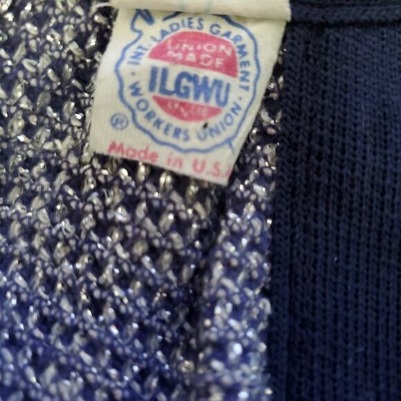 70's U.S.A. ILGWU UNION Long Maxi Dress MOD BLUE HALTER Formal Party SIZE 9 - Picture 9 of 9